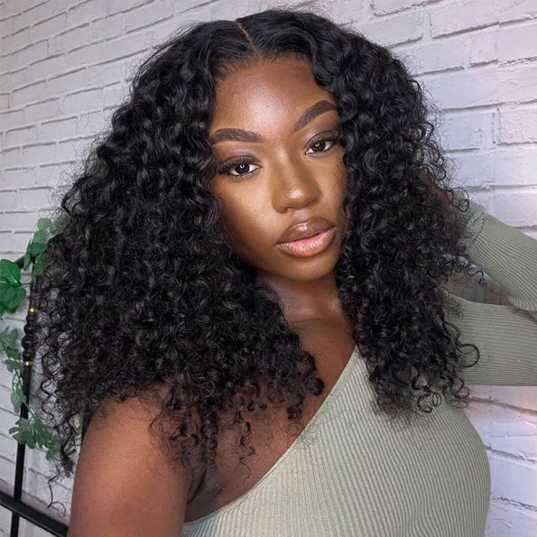 Air Cap | Short Bouncy Water Curly Wear Go Glueless 6×5 HD Lace Wig 100% Human Hair Casual Finger Curls
