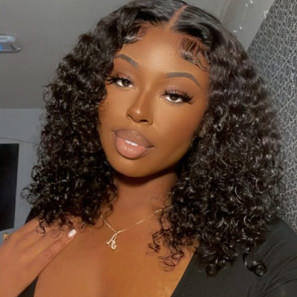 Wear Go Pre-Cut Lace Short Bouncy Curly wig Upgrade 6×5 Lace Deep Curly Glueless Wig