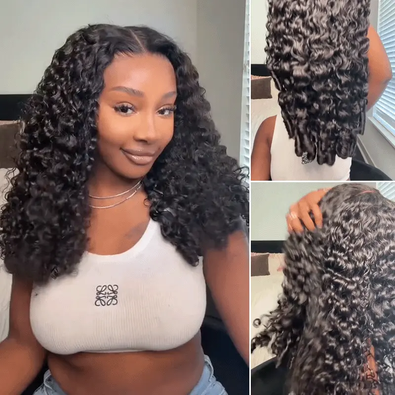 Burmese Curly 6×5 HD Lace Glueless Human Hair Wig Flexi-Fit Drawstring Finger Spiral Curl Ends