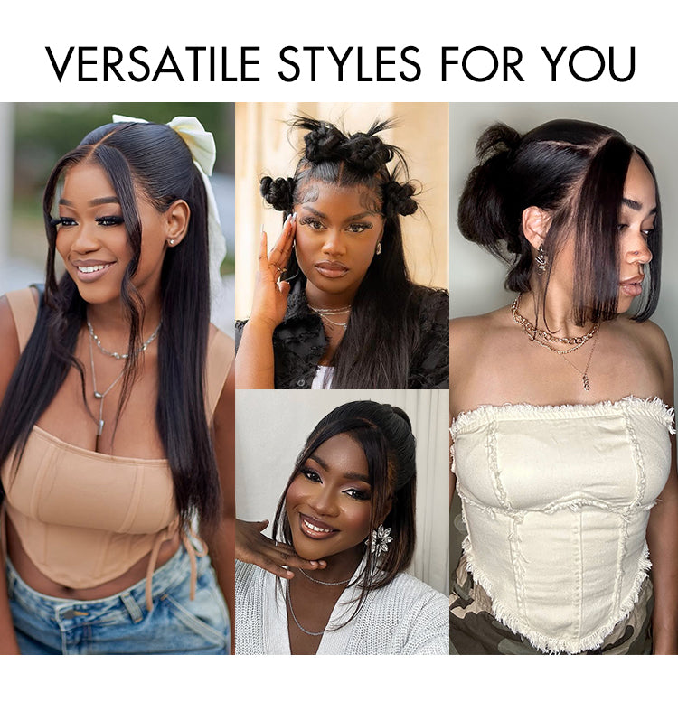 PreMax Wigs - Flexi-Fit Invisi Drawstring Cap Silky Straight Glueless 13x4 Frontal Lace Human Hair Wig Pre-Cut Lace-17