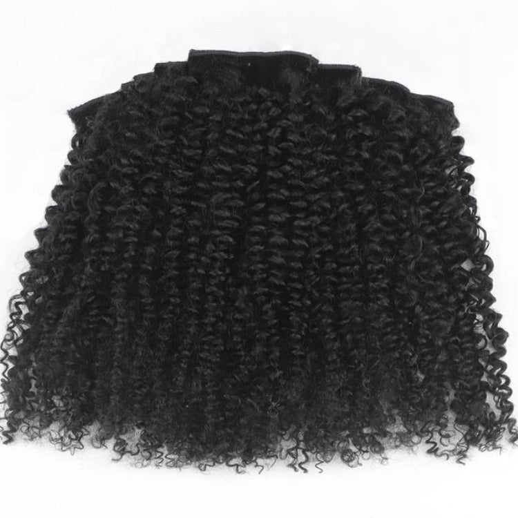 Bouncy Curly Invisible Edge Clip in Hair Extensions Human Hair 