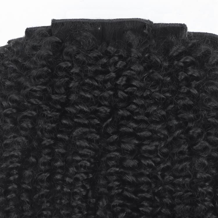 Bouncy Curly Invisible Edge Clip in Hair Extensions Human Hair 