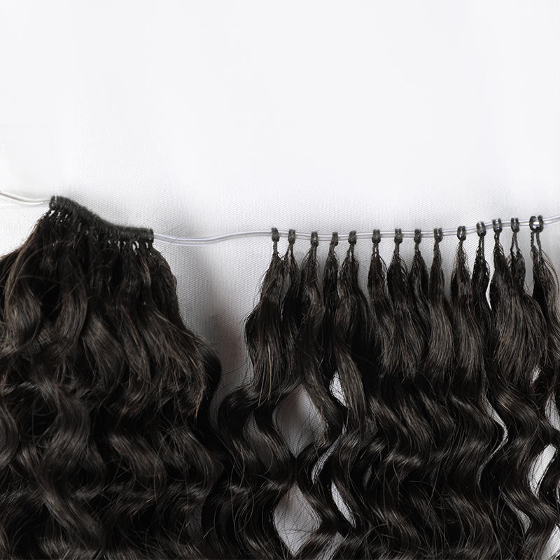 Onimehair™ Lightweight T2/30 Color Small Kinky Curly Feather Crochet Braid Human Hair Extension