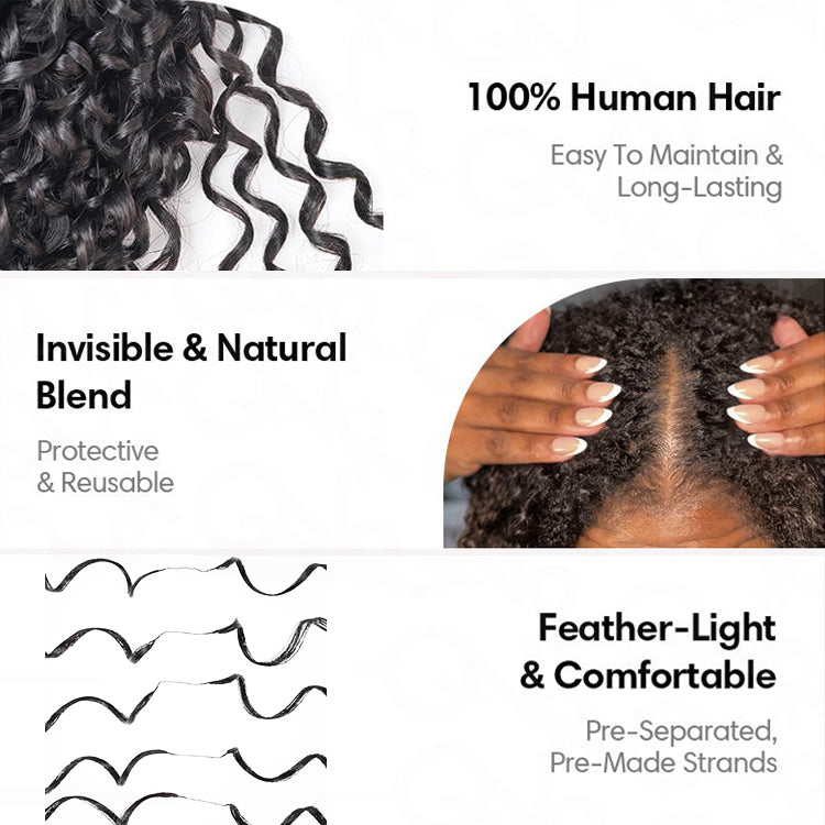 Raw Loose Deep Wave Human Crochet Hair Extensions 100% Real Hair For Crochet Locs Natural Color