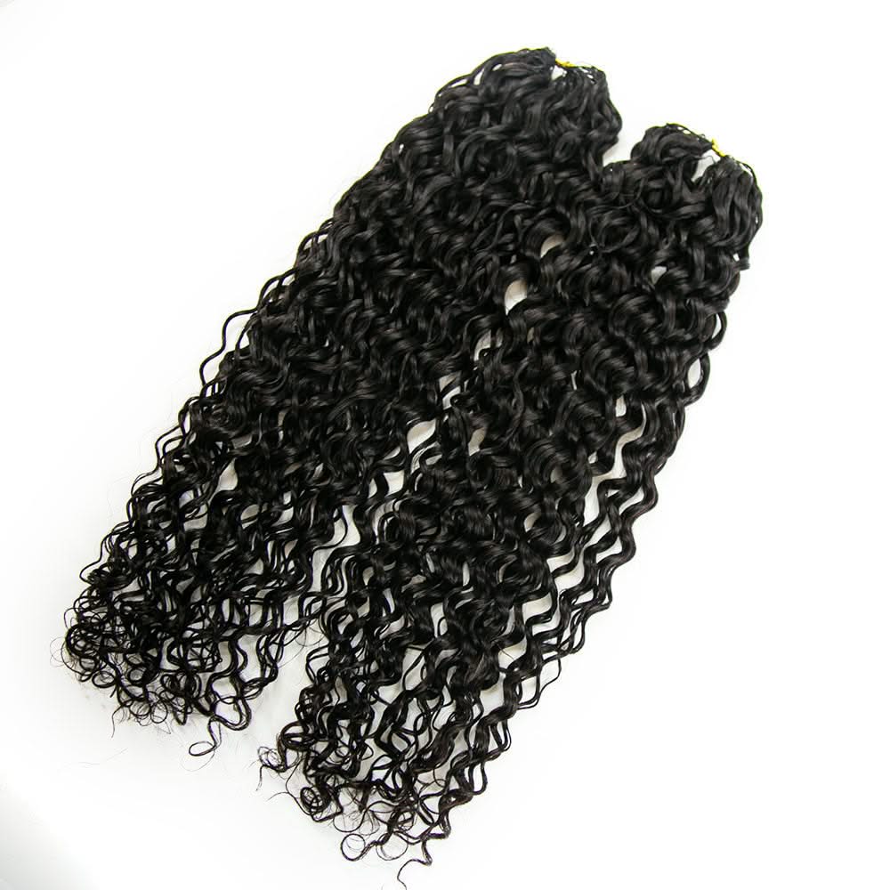 Lightweight-Spanish-Curly-Crochet-Human-Hair-Extension - Onime Hair