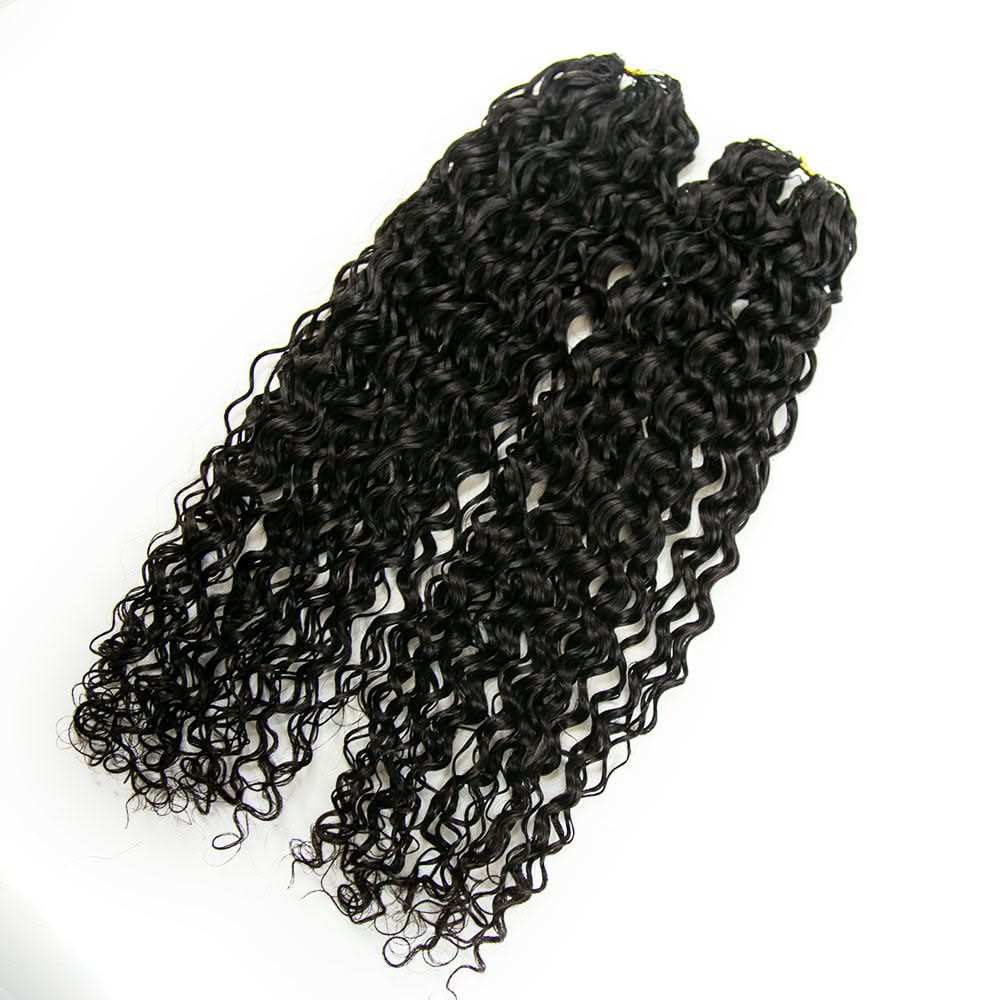 Lightweight-Spanish-Curly-Crochet-Human-Hair-Extension - Onime Hair