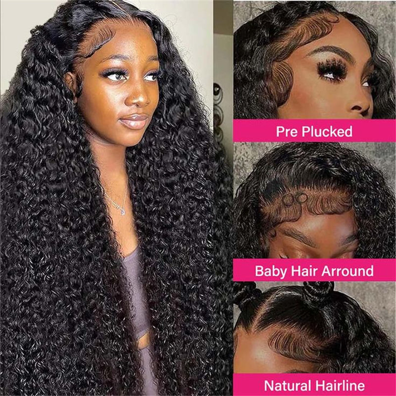 Onime Vietnamese Curly Lace Front Wig Skin Melt HD Lace Wigs 13x4 13x6 Human Hair Wigs 250% Density