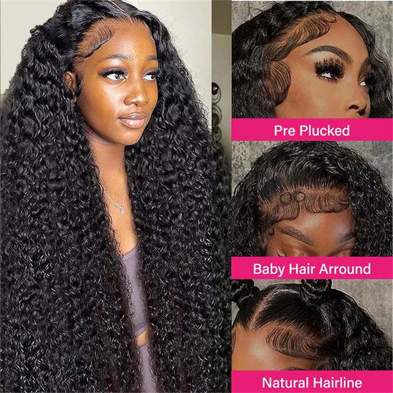 Onime Vietnamese Curly Lace Front Wig Skin Melt HD Lace Wigs 13x4 13x6 Human Hair Wigs 250% Density