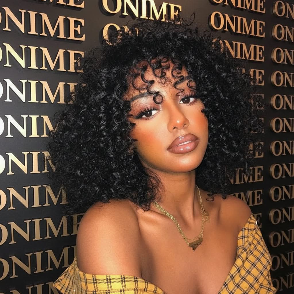 Onimehair™ Glueless Thick Fluffy Afro Curly Human Hair Bob Wigs 13x4 Invisiable Lace Wig Flash Sale - Onime Hair