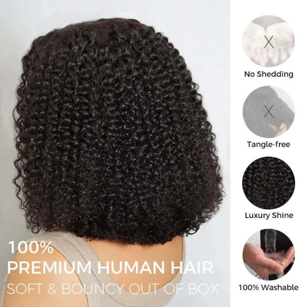 Wear Go Short Curly Wig Upgrade 5×5 Pre Cut Lace Bob Glueless Wig Beginner Friendly - Onime Hair