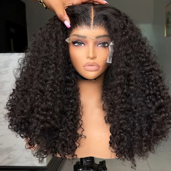 12A Quality Coily Curly 6×5 Closure Pull Go Glueless Super Double Drawn Human Hair Wig