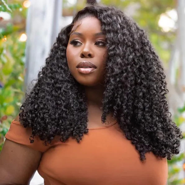 12A Quality Coily Curly 6×5 Closure Pull Go Glueless Super Double Drawn Human Hair Wig