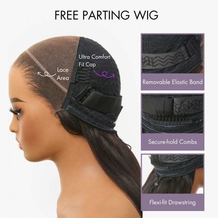 Side Braided Yaki Body Wave Glueless Ear-to-ear 13x6 Frontal HD Lace Wig Human Hair Flexi-Fit Drawstring Cap - Onime Hair