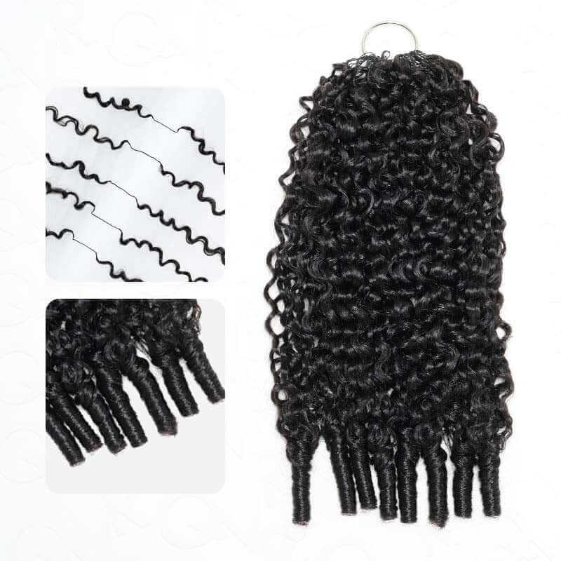 Onime Burmese Curly Crochet Hair Natural Black Machine Made Feather Crochet Human Hair Extension