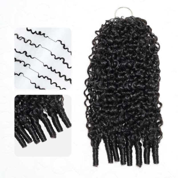 Onime Burmese Curly Crochet Hair Natural Black Machine Made Feather Crochet Human Hair Extension
