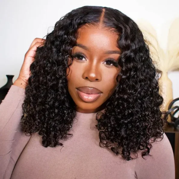 Deep Wave Glueless Bob Human Hair Wig 6×5 HD Lace Pre Everything Natural Look 180% Density
