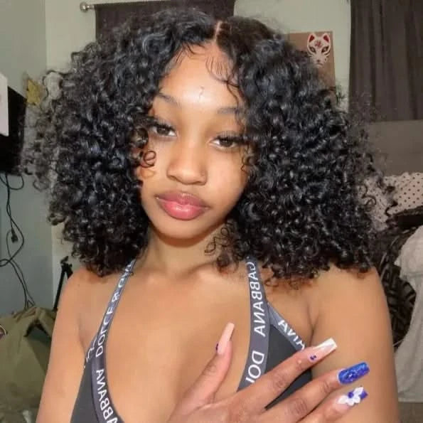 Deep Wave Glueless Bob Human Hair Wig 5×5 HD Lace Pre Everything Natural Look 180% Density - Onime Hair