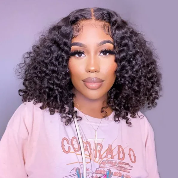 Deep Wave Glueless Bob Human Hair Wig 6×5 HD Lace Pre Everything Natural Look 180% Density