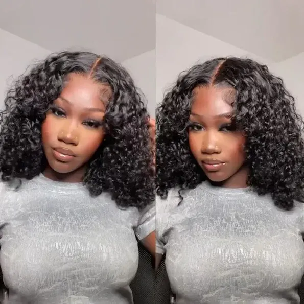 Deep Wave Glueless Bob Human Hair Wig 6×5 HD Lace Pre Everything Natural Look 180% Density