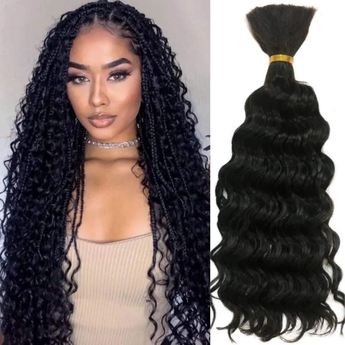 Deep Wave Bulk Human Hair For Braiding Boho Braids Human Braiding Hair - Onime Hair