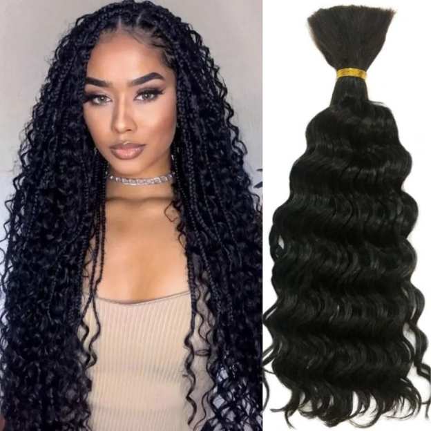 Deep Wave Bulk Human Hair For Braiding Boho Braids Human Braiding Hair - Onime Hair