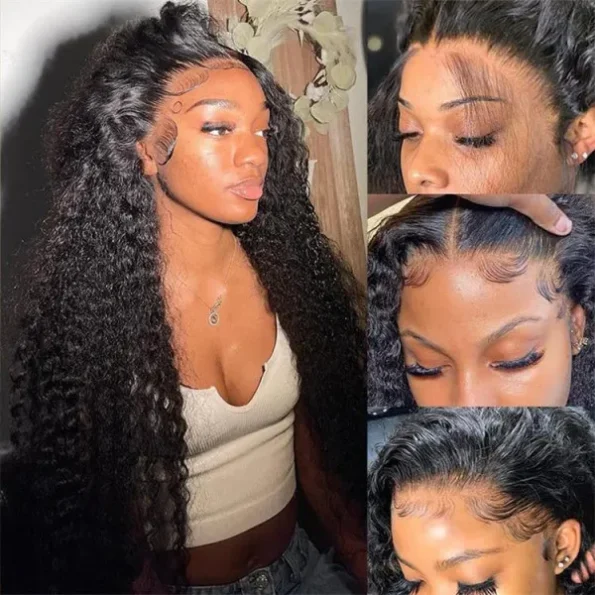 Deep Wave 13×6 Full Frontal HD Lace Flexi Fit Drawstring Curly Human Hair Wig Pre Everything