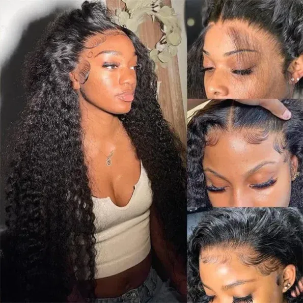 Deep Wave 13×6 Full Frontal HD Lace Flexi Fit Drawstring Curly Human Hair Wig Pre Everything