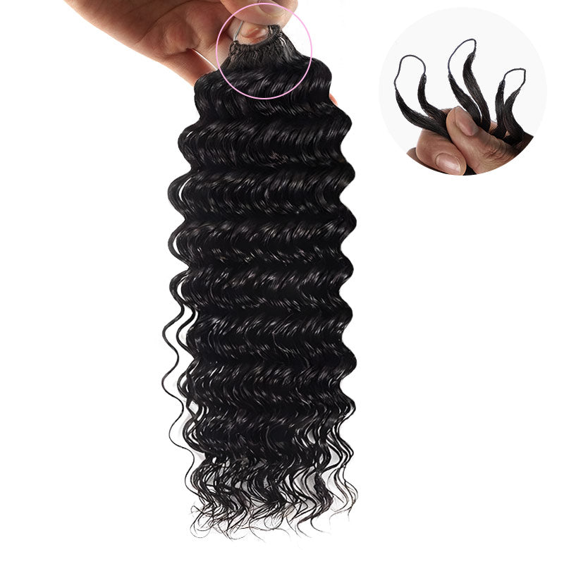 Onimehair™ Soft Natural Black Straight Feather Crochet Braid Human Hair Extensions