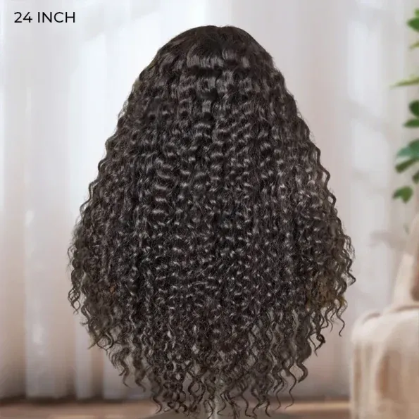 Deep Wave Pull Go Drawstring Glueless 6×5 13×6 HD Lace Closure Human Hair Wig Pre Bleached Knots