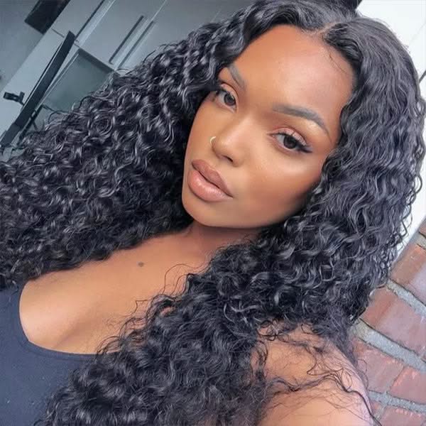 Deep wave 5x5 closure wig with HD lace, glueless fit, long length, made from 100% human hair by Onime Hair.