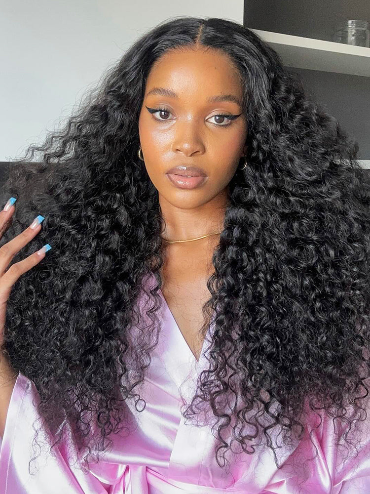Onimehair™ Pre-bleached Deep Wave Wear Go Glueless Wig Pre-cut 13x4 HD Lace Wig Pre-plucked