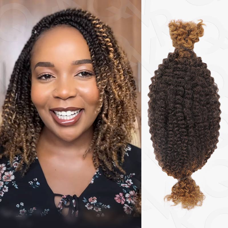 Onimehair™  Upgraded Kinky Bulk Natural Black hair 4a/3c Extensions