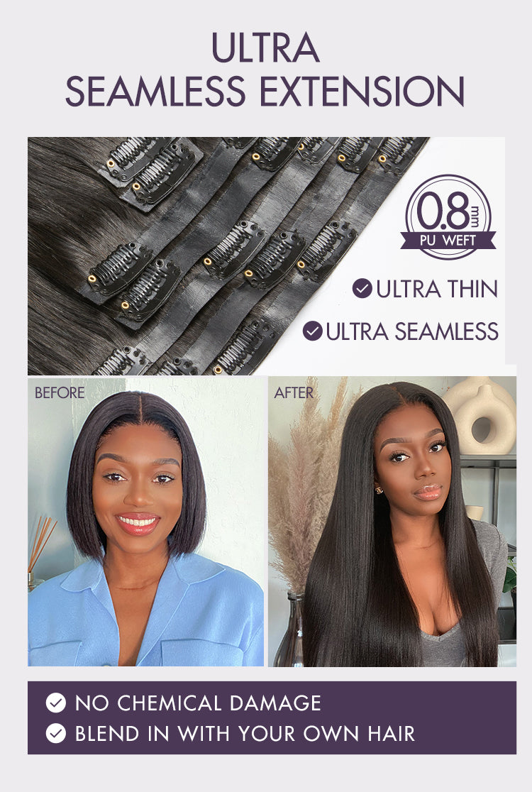 Straight / Body Wave / Kinky Curly / Yaki Straight / Kinky Straight / Messy Curly Clip in Hair Extensions Real Human Hair Pieces 135g 9pcs / 7pcs with Free Gift
