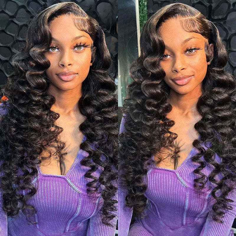 Onimehair™ Glueless Loose Deep Wave HD Transparent Lace Front/Closure Human Hair Wig