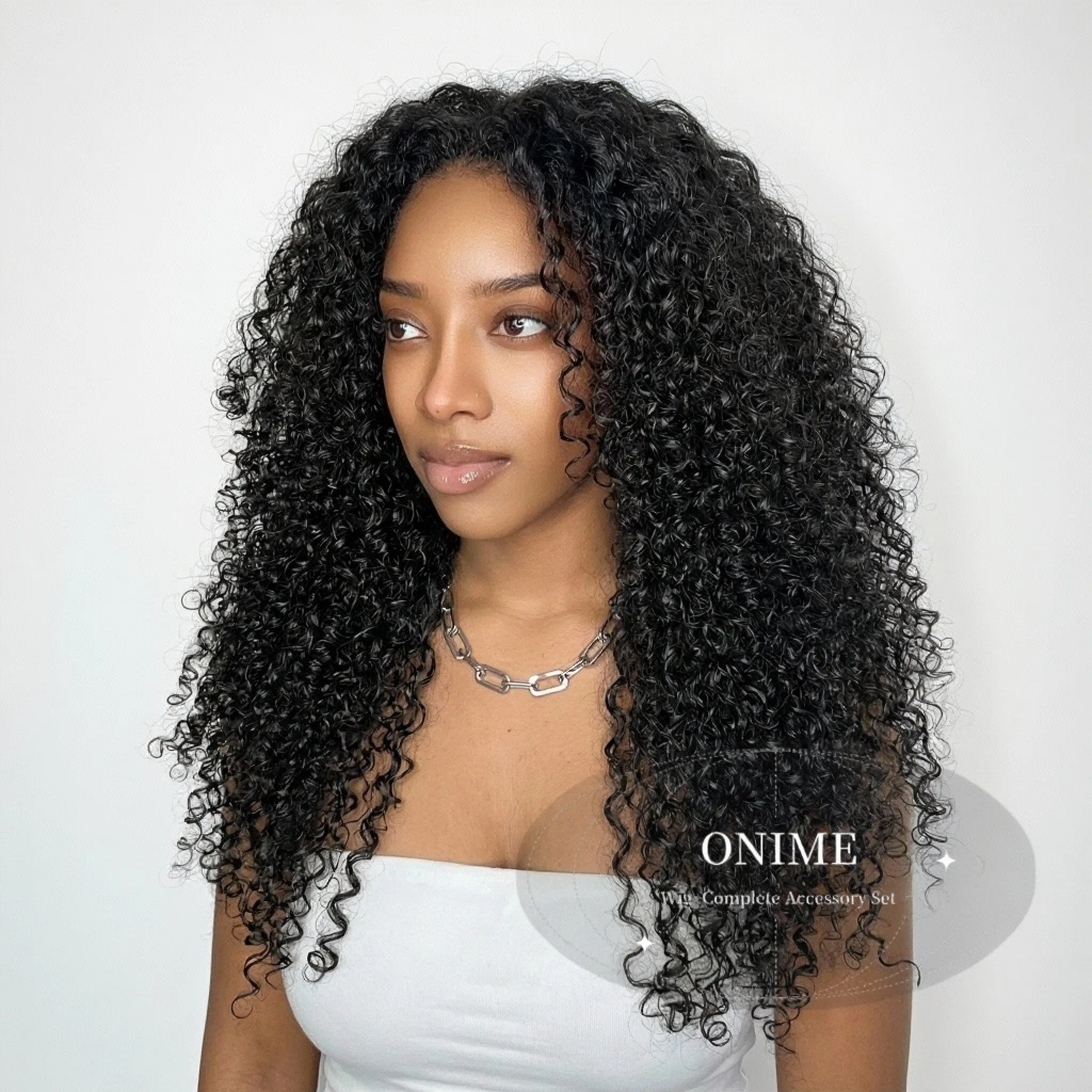 All-Day Comfort™ Wig 180% Density Voluminous & Bouncy Messy Burmese Curly Glueless  Closure HD Lace Human Hair Wig Pre-Cut Lace - Onime Hair