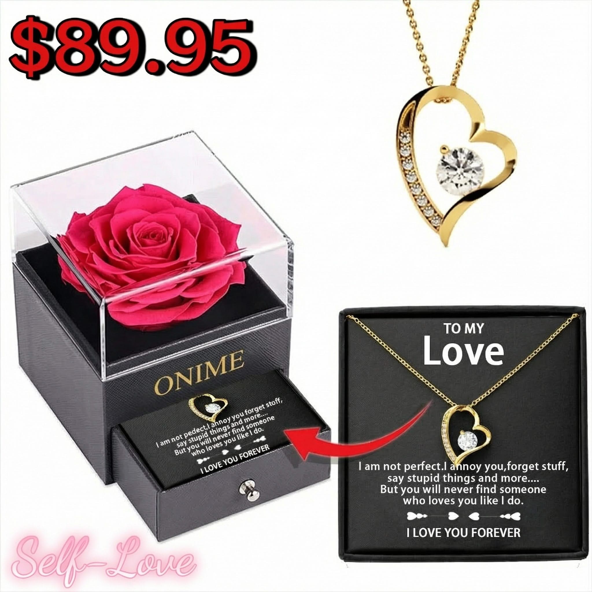 18K Valentine's Day Necklace - Onime Hair