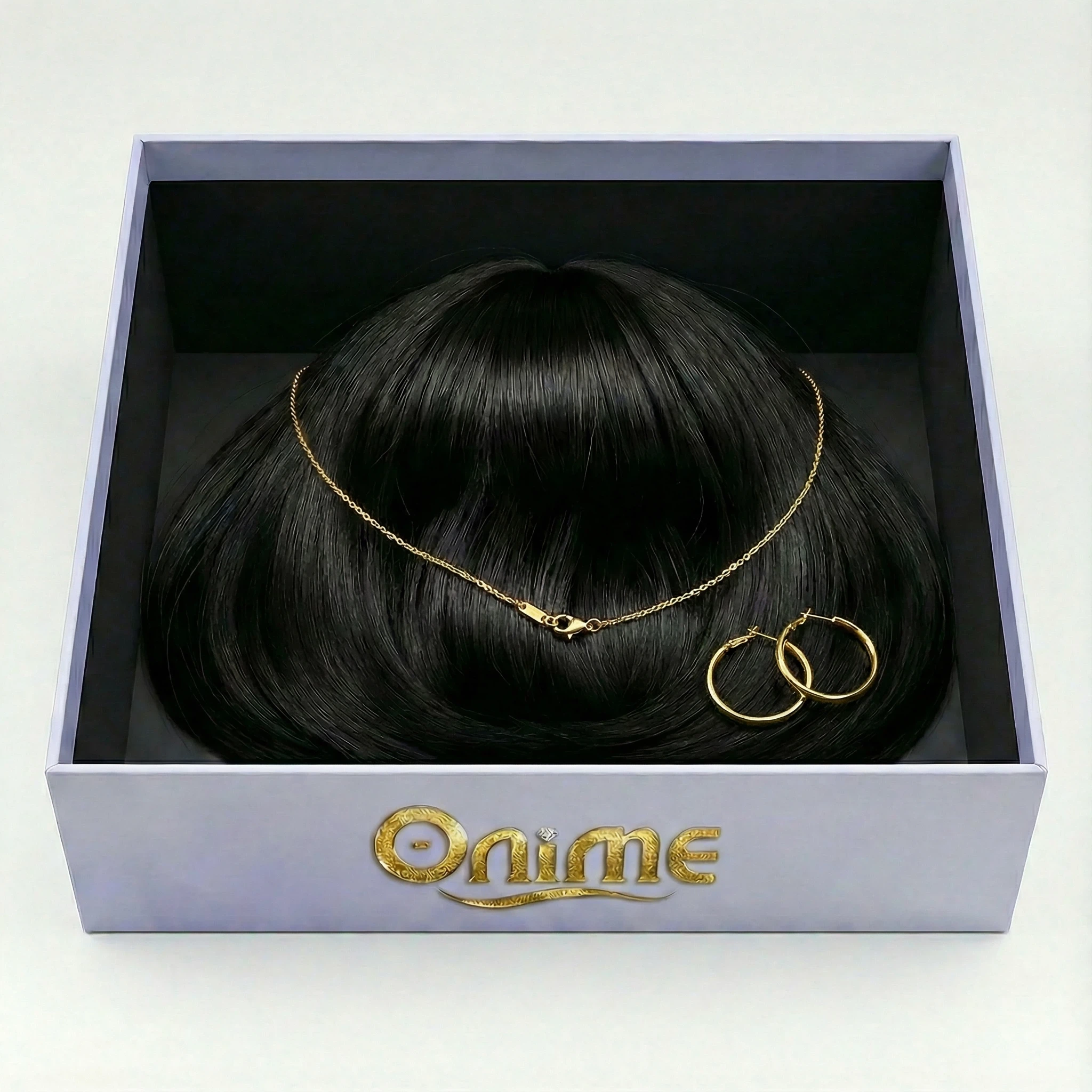 New Year Only | Put On and Go Realistic Glueless Yaki Straight Bob with Bangs Minimalist Lace Wig 100% Human Hair - Onime Hair