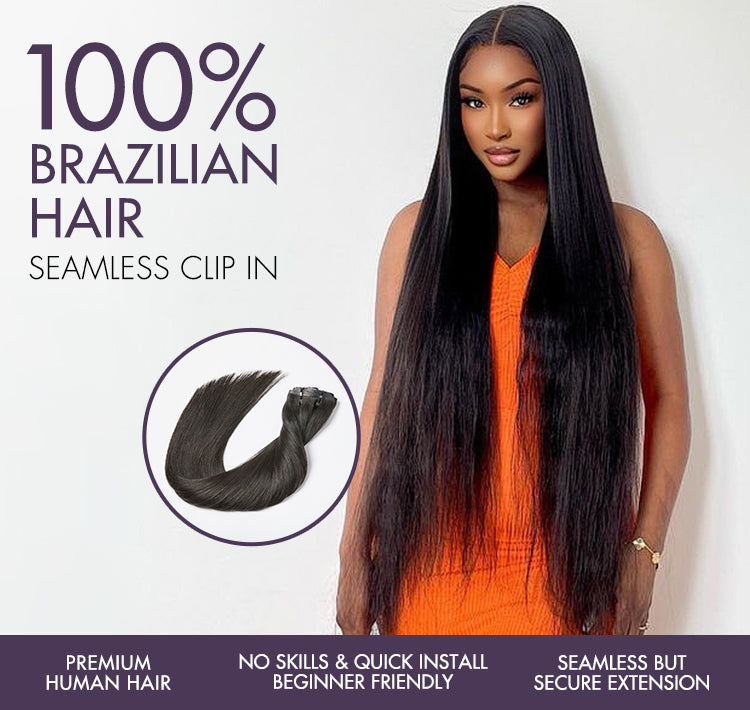 Messy Curly Seamless Clip in Extensions Human Hair 135g 9pcs / 7pcs with Free Gift-05