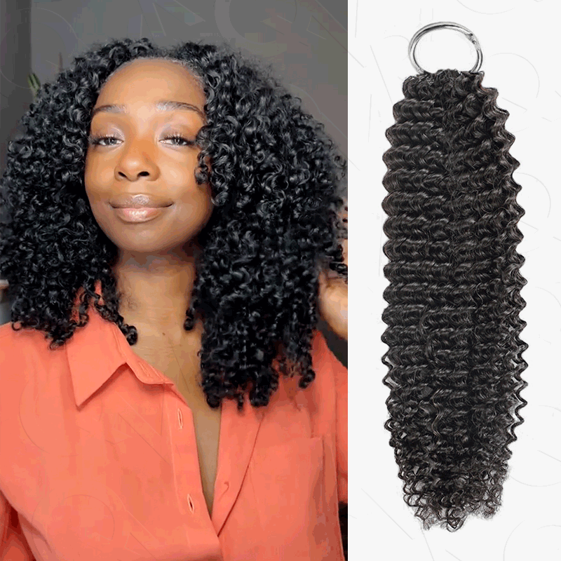 Onime Burmese Curly Crochet Hair Natural Black Machine Made Feather Crochet Human Hair Extension