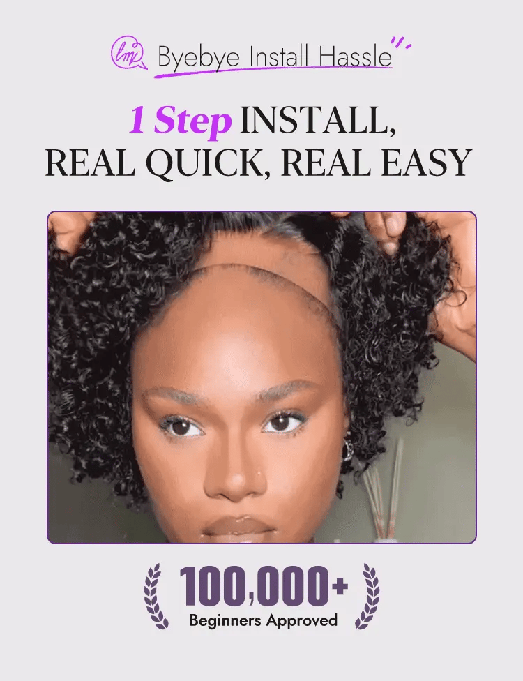 New Customers Only | Trendy Short Cut Curly Minimalist HD Lace Glueless Side Part Wig 100% Human Hair-27