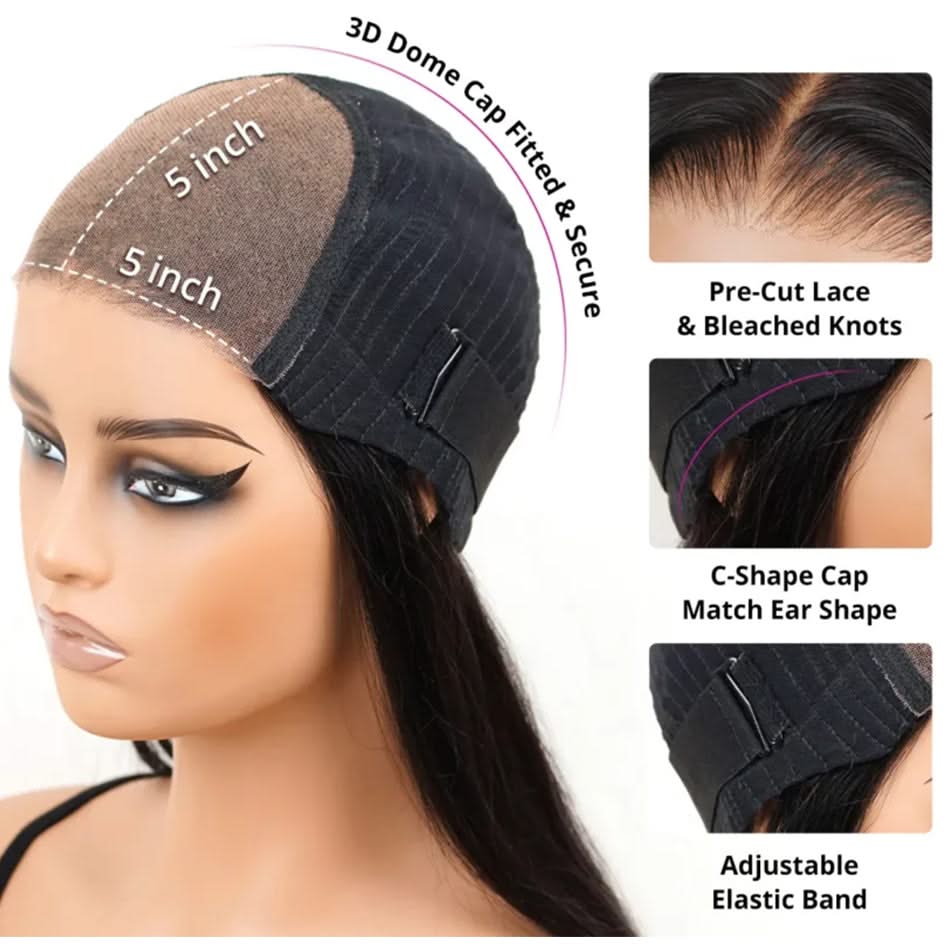 Coily curly human hair glueless lace wig with 13x4 and 13x6 lace cap in natural color, ready-to-wear, by MYSITE