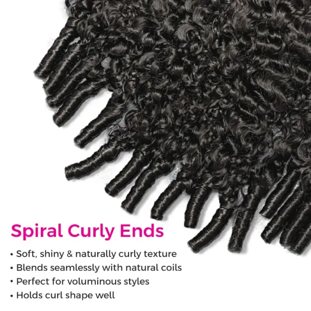 Burmese Curly 6×5 HD Lace Glueless Human Hair Wig Flexi-Fit Drawstring Finger Spiral Curl Ends