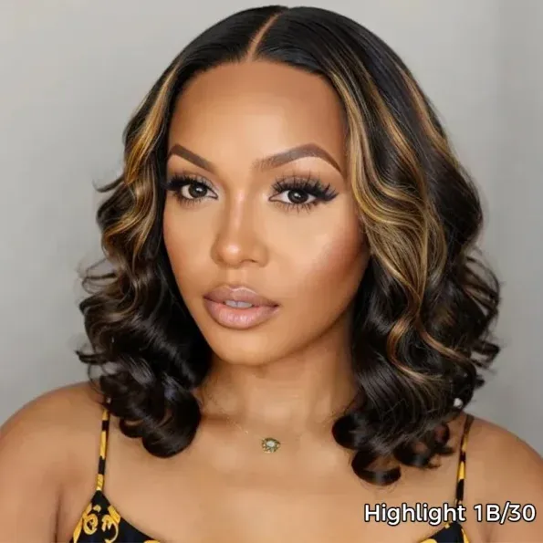 Wear Go Short Loose Wave 6×5 Lace Wig Barrel Curls Glueless Wig Pre Cut Lace 180% Density