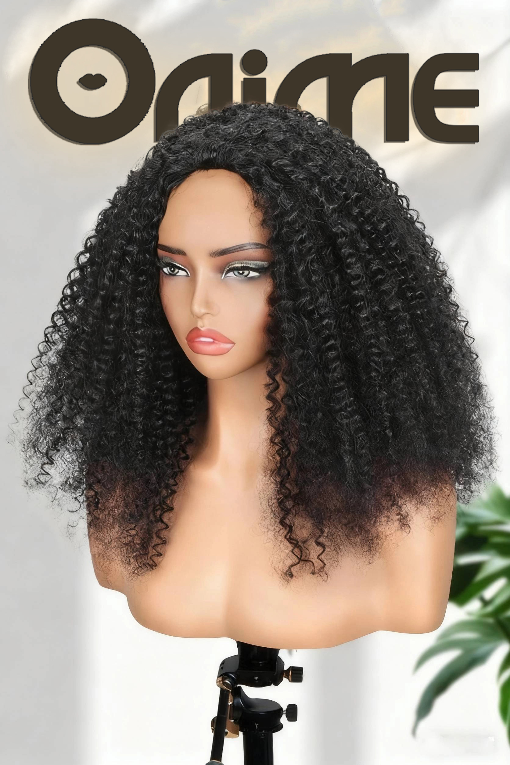 Onimehair™ Kinky Curly 3 In 1 Half Wig Beginner Friendly Glueless 3/4 Wig 100% Human Hair