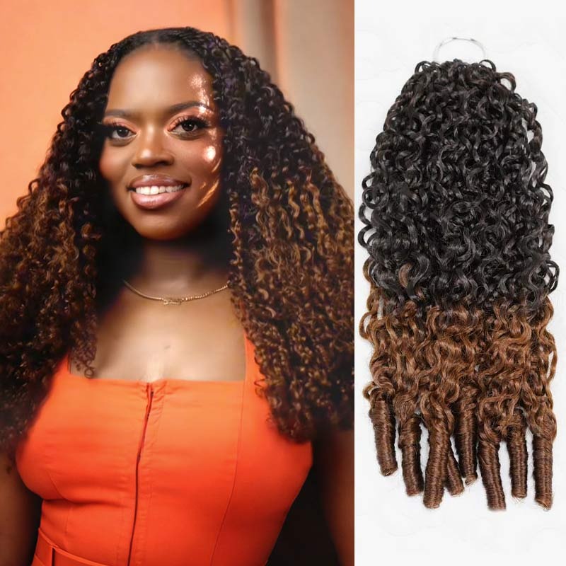 Onimehair 16A Burmese Curly Feather Crochet Hair extensions, natural soft pre-looped curly human hair for women