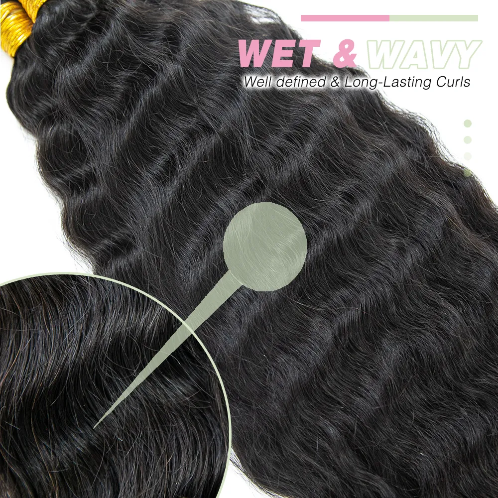 Wet & Wavy Bulk Hair Extensions for Braiding - Onime Hair