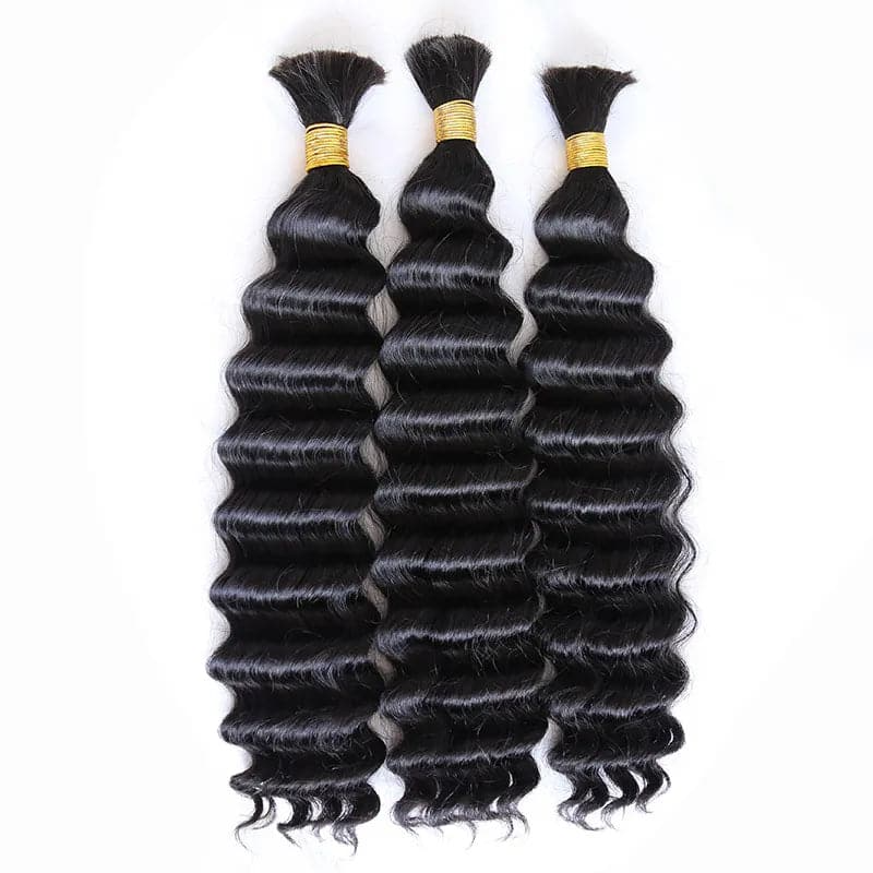 Double Drawn Burmese Deep Wave Human Braiding Hair - Onime Hair