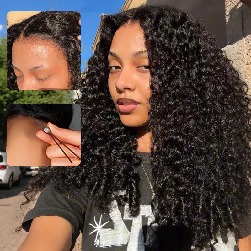 Burmese curly wig with 200% density, 5x5 HD lace closure, glueless pre-cut lace, natural hair texture by Onime Hair