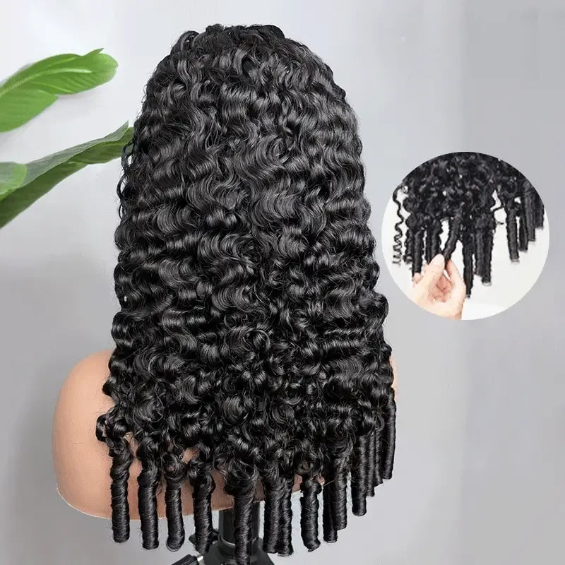 Burmese curly wig with 200% density, 5x5 HD lace closure, glueless pre-cut lace, on onime hair brand, natural curl pattern
