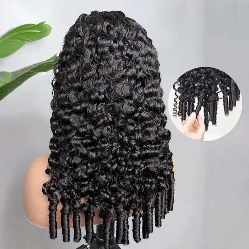 Burmese curly wig with 200% density, 5x5 HD lace closure, glueless pre-cut lace, on onime hair brand, natural curl pattern